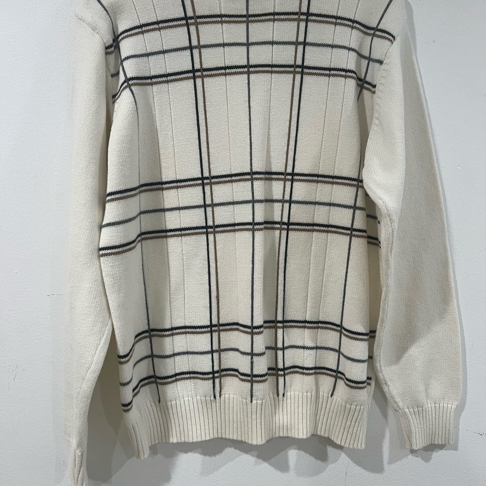 Oscar De La Renta vintage sweater, size L cream multi, 100% cotton - Picture 4 of 10